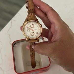 Fossil Gold and Leather Women’s Watch